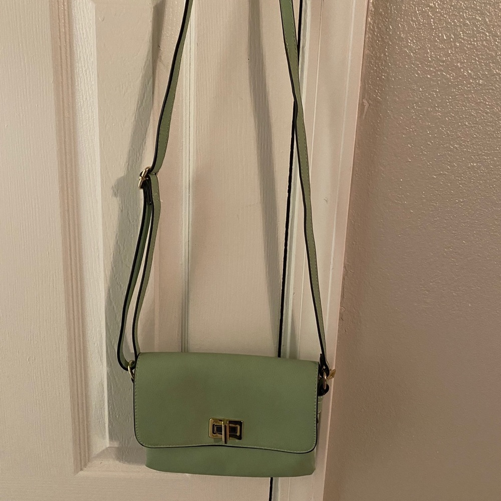 Mint green hand bag